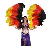 LYXYGMV Voile d'éventail de Danse du Ventre for Femmes, Paires Soie dégradée Faites à la Main, 180x90cm, Accessoires Spectacle sur scène pour Spectacles de Danse Orientale(Color 20,150cmX90cm)