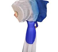 LYXYGMV Voile d'éventail de Danse du Ventre for Femmes, Paires Soie dégradée Faites à la Main, 180x90cm, Accessoires Spectacle sur scène pour Spectacles de Danse Orientale(Color 5,180cmX90cm)