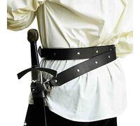 LYY Cuir Épée Grenouille Chevalier Médiéval Pirate Porte-Épée Ceinture Renaissance Cosplay Costume Accessoire Rétro Épée Ceinture pour Hommes Adultes,Noir