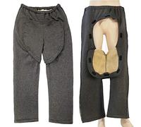 LYY Vêtements de soins pour patients, faciles à porter, pantalon ouvert pour adulte, plus velours, épais, tissu amovible, adapté pour les soins postopératoires des fractures, de l'incontinence et des