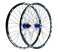 LYYCX AuroraXQ Paire de Roues VTT 26/27,5/29 Pouces, Roues de Vélo de Montagne Double Mur Alliage Frein à Disque 32H Roue de Vélo HG Hub Convient Aux pneus 7-12S et 1,25"-2,25"(Bleu,27.5")
