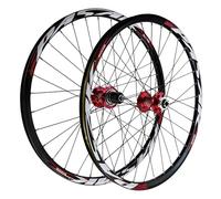LYYCX AuroraXQ Paire de Roues VTT Vélo 26/27.5/29 Pouces, Double Mur Alliage Frein à Disque Roues VTT, Spokes en Acier Inoxydable 32H Roue de Vélo HG Hub 7-12 Vitesse(Rouge,27,5 Pouces)
