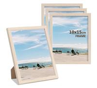 LYYYYX Cadre photo 10x15cm Cadre en bois avec verre acrylique en set de 4, Cadre photo pour diplômes,photos, posters, puzzles