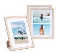 LYYYYX Cadre photo 20x25cm Cadre en bois avec passe-partout Présentoir photos 10x15cm et 13x18cm avec tapis Cadre en set de 3, Cadre photo pour diplômes,photos, posters, puzzles
