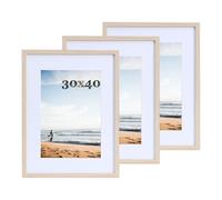 LYYYYX Cadre photo 30x40cm Cadre en bois avec passe-partout Cadre en set de 3,Cadre photo pour documents, photos, posters, puzzles