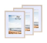 LYYYYX Cadre photo A3 cadre en bois 29. 7x42cm avec passe-partout Cadre DIN A3 en set de 3,Cadre photo pour documents, photos, posters, puzzles