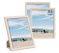 LYYYYX Cadre photo A5 Cadre en bois 15x21cm avec verre acrylique MDF Cadre DIN A5 en set de 3,Fotorrahmen for Urkunden,Fotos, Poster, Puzzles