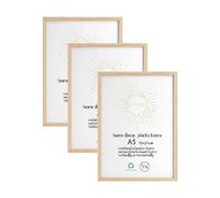 LYYYYX Cadres Photo A5 Bois lot de 3 cadres photo pour posters et affiches Convient pour Accrocher des Diplôme et Décoration Cadre photo Montage Mural ou sur Table