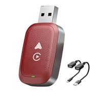 LYZPD Adaptateur CarPlay sans Fil pour Vauxhall Corsa 2016 2017 2018 2019 2020 2021 2022 2023, Plug & Play, Connexion Automatique Rapide, Convertisseur CarPlay sans Fil 2 en 1,Retro Red