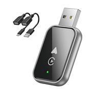 LYZPD Adaptateur CarPlay sans Fil pour VW T Cross, Plug & Play, Connexion Automatique Rapide, Convertisseur CarPlay sans Fil 2 en 1,Carbon Fiber