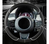 LYZPD Couvre Volant Voiture pour Dacia Duster 2000-2014 2015 2016 2017 2018 2019-2024, Antidérapant Respirant Protégé de PU Housse Caches Volant en Cuir Artificiel Accessoires,White