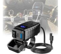 LYZPD Moto Téléphone Chargeur pour Triumph Tiger 900 Rally, Interrupteur & Voltmètre LED, Charge Rapide Compatible Téléphone/GPS/Caméra
