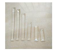 LyzqxHL Cristaux for lustres, prismes en Cristal for lustres, 10 pièces, prismes triangulaires Transparents avec 1 ou 2 Trous, pièces de Rechange for Lampes d'éclairage(22x150mm Clear,with 1 Hole)