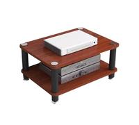 LyzqxHL Étagère for Tourne-Disque, Meuble de Rangement multimédia, Support Audio-vidéo Moderne, Meuble stéréo en Bois à 1/2/3/4 Niveaux(Red,2 Tier)