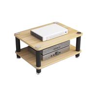LyzqxHL Étagère for Tourne-Disque, Meuble de Rangement multimédia, Support Audio-vidéo Moderne, Meuble stéréo en Bois à 1/2/3/4 Niveaux(Yellow,2 Tier)