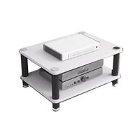 LyzqxHL Étagère for Tourne-Disque, Meuble de Rangement multimédia, Support Audio-vidéo Moderne, Meuble stéréo en Bois à 1/2/3/4 Niveaux(White,2 Tier)