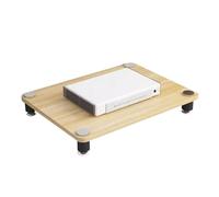LyzqxHL Étagère for Tourne-Disque, Meuble de Rangement multimédia, Support Audio-vidéo Moderne, Meuble stéréo en Bois à 1/2/3/4 Niveaux(Yellow,1 Tier)