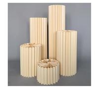 LyzqxHL Support cylindrique sur Pied, 5 colonnes Rondes en Papier for centres de Table de Mariage, vases en Carton, colonnes Pliables en Papier(Beige,30cm)