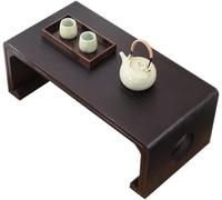 LyzqxHL Table Basse Moderne en Bois avec Support de Rangement au Centre, Table de Sol Japonaise Vintage, Tatami, méditation, thé Zen for Baie vitrée, Tables de Balcon for Salon(Black,50x40x30cm)