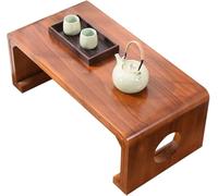 LyzqxHL Table Basse Moderne en Bois avec Support de Rangement au Centre, Table de Sol Japonaise Vintage, Tatami, méditation, thé Zen for Baie vitrée, Tables de Balcon for Salon(Brown,60x40x30cm)