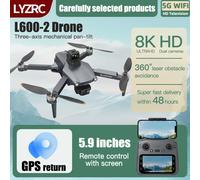 LYZRC L600-2 MAX GPS Drone 3 axes cardan 8K HD caméra 5G WIFI FPV 360 ° Jouet drone quadrirotor sans balais pour éviter les obstacles au laser Cardan 3 axes - 6K - 1B