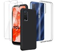 Lyzxma Kit Pour Tcl 205 - Boîtier Transparent Et Noir + Verre Trempé