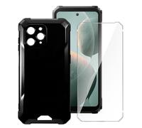 LYZXMY Coque pour Blackview BV5300 / Pro / Plus (6.1") + Verre Trempé - Étui de Protection Souple en Silicone Noir avec Film Protecteur d'Écran - Housse TPU