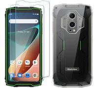 LYZXMY Coque pour Blackview BV9300(6.7") Transparent Housse + 2 x Verre trempé Protection écran, Souple Silicone Étui Protection Bumper TPU Téléphone Case Cover