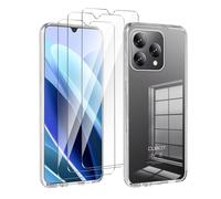 LYZXMY Coque pour Cubot A40(6.88") Transparent Housse + 3 x Verre trempé Protection écran, Souple Silicone Étui Protection Bumper TPU Téléphone Case Cover
