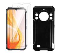 LYZXMY Coque pour Cubot Kingkong 11(6.72") Noir Housse + 2 x Verre trempé Protection écran, Souple Silicone Étui Protection Bumper TPU Téléphone Case Cover
