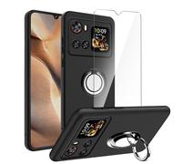 LYZXMY Coque pour Cubot X100(6.88") Noir Housse + Support de Bague rotative+ Verre trempé Protection écran