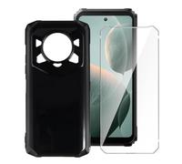 LYZXMY Coque pour Doogee Blade 20 Play(6.6") + 1 x Verre trempé écran Film Protecteur - Noir Souple Silicone Étui Protection Housse TPU Case Cover