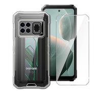 LYZXMY Coque pour Doogee Fire 6 Max (6.72") + 1 x Verre trempé écran Film Protecteur - Transparent Souple Silicone Étui Protection Housse TPU Case Cover