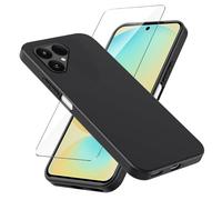 LYZXMY Coque pour Fairphone 6 (6.31") + 1 x Verre trempé écran Film Protecteur - Noir Souple Silicone Étui Protection Housse TPU Case Cover