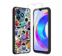 LYZXMY Coque pour Oukitel C51 (6.8") + Verre trempé écran Film Protecteur - Noir Souple Silicone Étui Protection Housse TPU Case Cover - Monster
