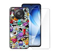 LYZXMY Coque pour Oukitel C60 Pro/C60 (6.88") + Verre trempé écran Film Protecteur - Noir Souple Silicone Étui Protection Housse TPU Case Cover - Monster