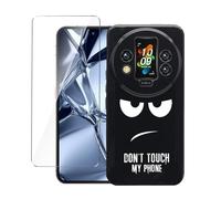 LYZXMY Coque pour Oukitel WP200 Pro (6.7") Noir Housse + 1 x Verre trempé Protection écran, Souple Silicone Étui Protection Bumper TPU Téléphone Case Cover-DUO5