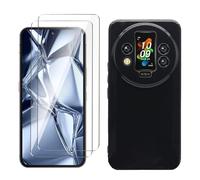 LYZXMY Coque pour Oukitel WP200 Pro(6.7") Noir Housse + 2 x Verre trempé Protection écran, Souple Silicone Étui Protection Bumper TPU Téléphone Case Cover