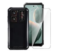 LYZXMY Coque pour Oukitel WP300/Oukitel WP300 Pro(6.78") + 1 x Verre trempé écran Film Protecteur - Noir Souple Silicone Étui Protection Housse TPU Case Cover