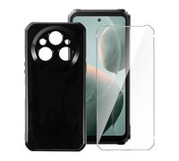 LYZXMY Coque pour Oukitel WP35 Pro (6.6") + 1 x Verre trempé écran Film Protecteur - Noir Souple Silicone Étui Protection Housse TPU Case Cover