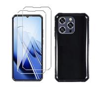 LYZXMY Coque pour Oukitel WP52(6.6") Noir Housse + 2 x Verre trempé Protection écran, Souple Silicone Étui Protection Bumper TPU Téléphone Case Cover