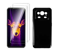 LYZXMY Coque pour Ulefone Armor 25T Pro(6.78") Noir Housse + 2 x Verre trempé Protection écran, Souple Silicone Étui Protection Bumper TPU Téléphone Case Cover
