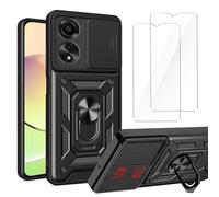LYZXMY Coque pour ZTE Blade A33s (6.3") + 2 x Verre trempé écran Film Protecteur - 360 Full Body Protection en PC Renforcée Armor Heavy Duty Antichoc Bumper Housse Etui Noir