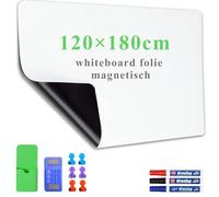 Lyzzxi Papier Tableau Blanc Magnétique, 120×180cm Adhesif Tableau Blanc Effacable Autocollant, Avec Marqueur et Effaceur Magnétique, Tableau Aimanté Mural Film pour surfaces lisses, Pour l'école