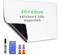 Lyzzxi Papier Tableau Blanc Magnétique, 40×60cm Adhesif Tableau Blanc Effacable Autocollant, Avec Marqueur et Effaceur Magnétique, Tableau Aimanté Mural Film pour surfaces lisses, Pour l'école