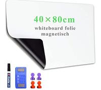 Lyzzxi Papier Tableau Blanc Magnétique, 40×80cm Adhesif Tableau Blanc Effacable Autocollant, Avec Marqueur et Effaceur Magnétique, Tableau Aimanté Mural Film pour surfaces lisses, Pour l'école