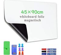 Lyzzxi Papier Tableau Blanc Magnétique, 45×90cm Adhesif Tableau Blanc Effacable Autocollant, Avec Marqueur et Effaceur Magnétique, Tableau Aimanté Mural Film pour surfaces lisses, Pour l'école