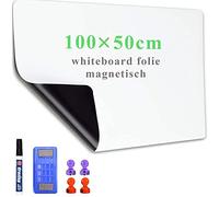 Lyzzxi Papier Tableau Blanc Magnétique, 50×100cm Adhesif Tableau Blanc Effacable Autocollant, Avec Marqueur et Effaceur Magnétique, Tableau Aimanté Mural Film pour surfaces lisses, Pour l'école