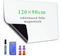Lyzzxi Papier Tableau Blanc Magnétique, 90×120cm Adhesif Tableau Blanc Effacable Autocollant, Avec Marqueur et Effaceur Magnétique, Tableau Aimanté Mural Film pour surfaces lisses, Pour l'école