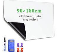 Lyzzxi Papier Tableau Blanc Magnétique, 90×180cm Adhesif Tableau Blanc Effacable Autocollant, Avec Marqueur et Effaceur Magnétique, Tableau Aimanté Mural Film pour surfaces lisses, Pour l'école